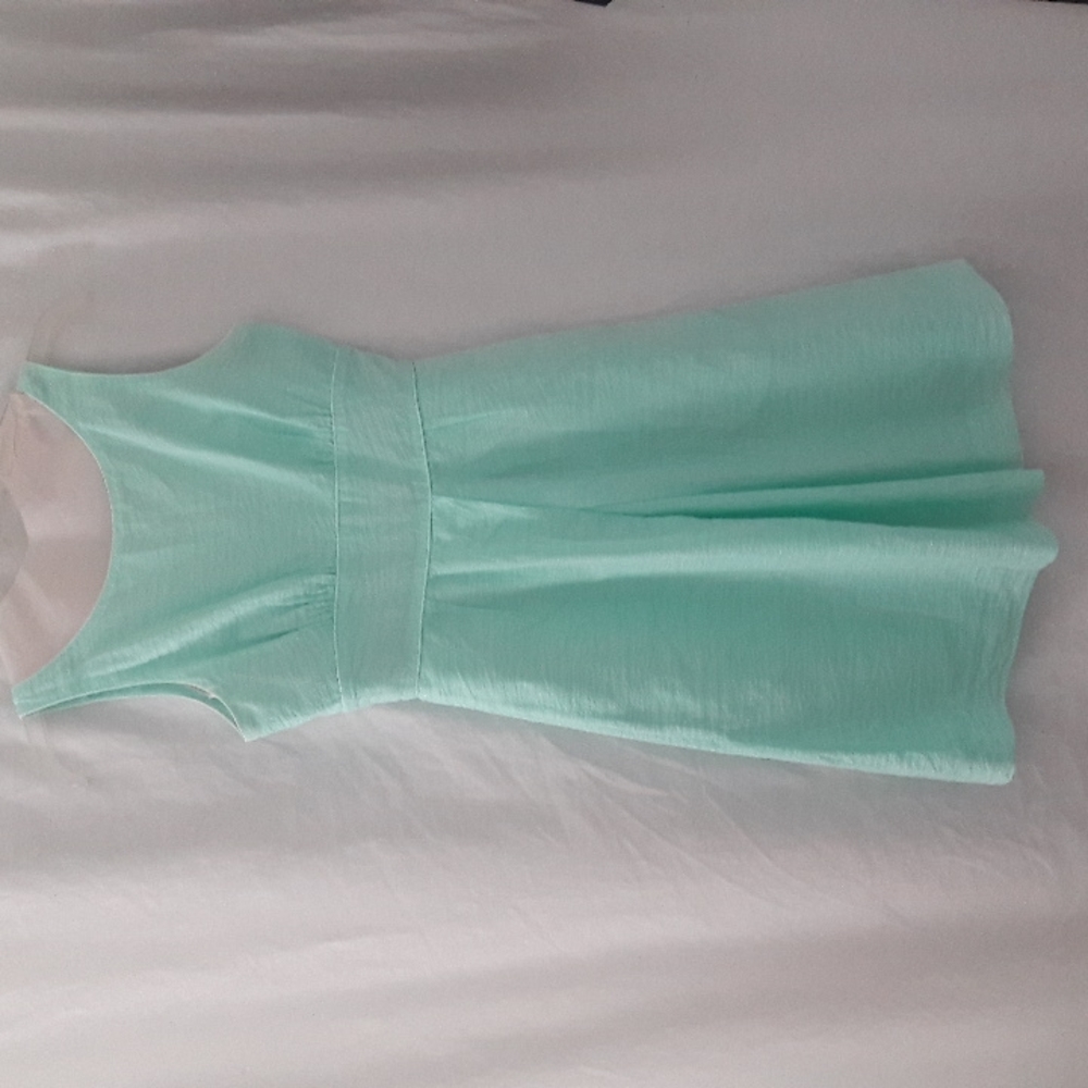 J Crew Teal Blue Dress V-neck Low V-back opening Small Petite